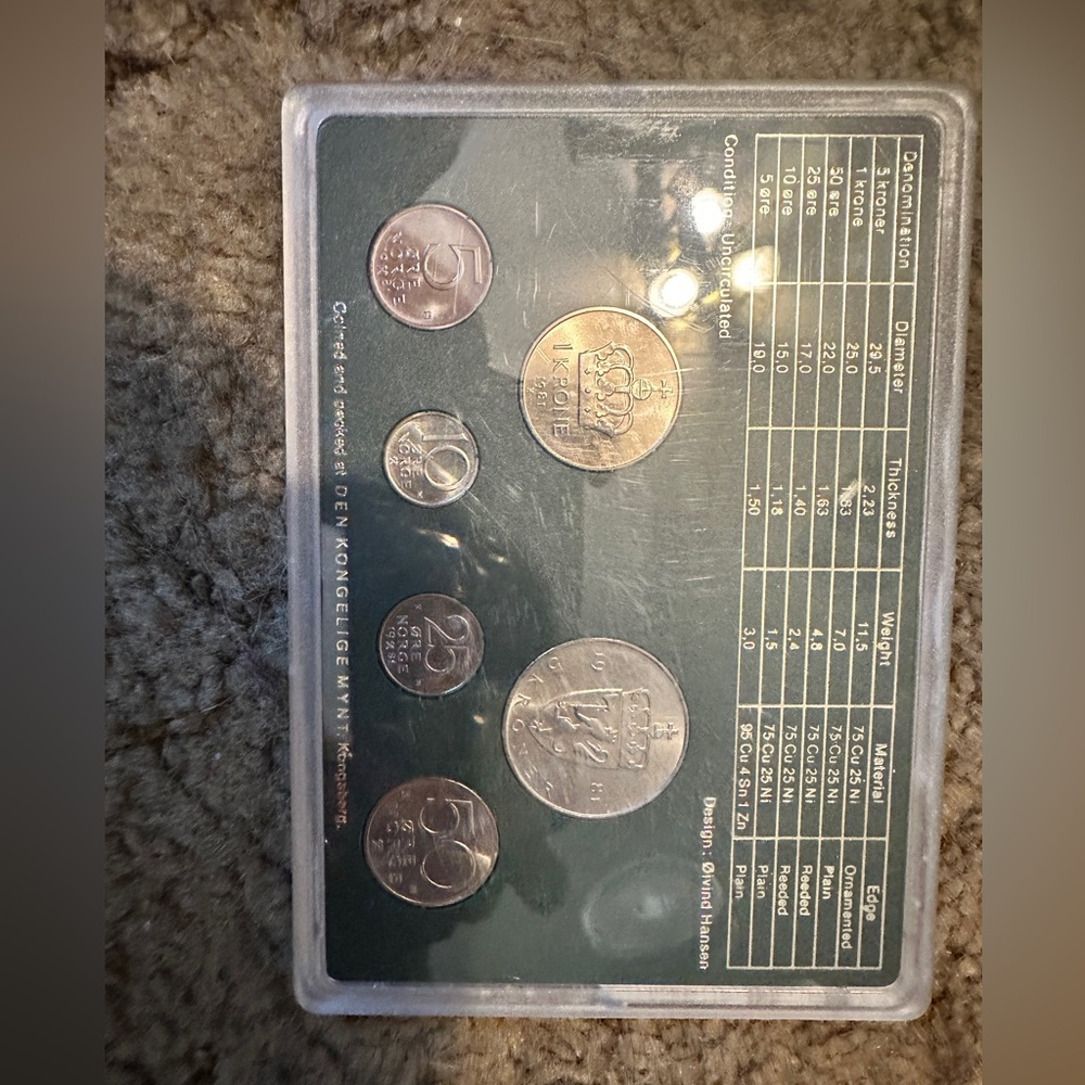 Norway 1981 Coin Set Display - Picture 2 of 3
